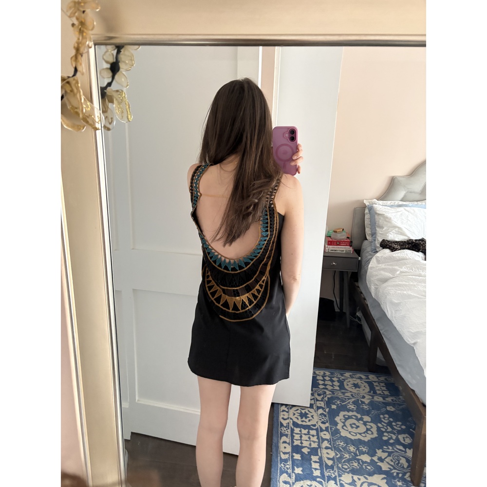 Dirty Ballerina Black Embroidered Cutout Mini Dress XS